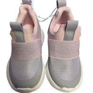 New Toddler Girls Cat & Jack Pink Gray Slip on Sneakers Shoes Size 5 Lightweight